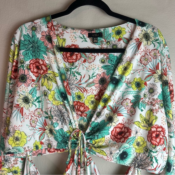 AFRM-Monique Teal Garden Midi Dress Cut-Out Details Sz 3x - Picture 4 of 10